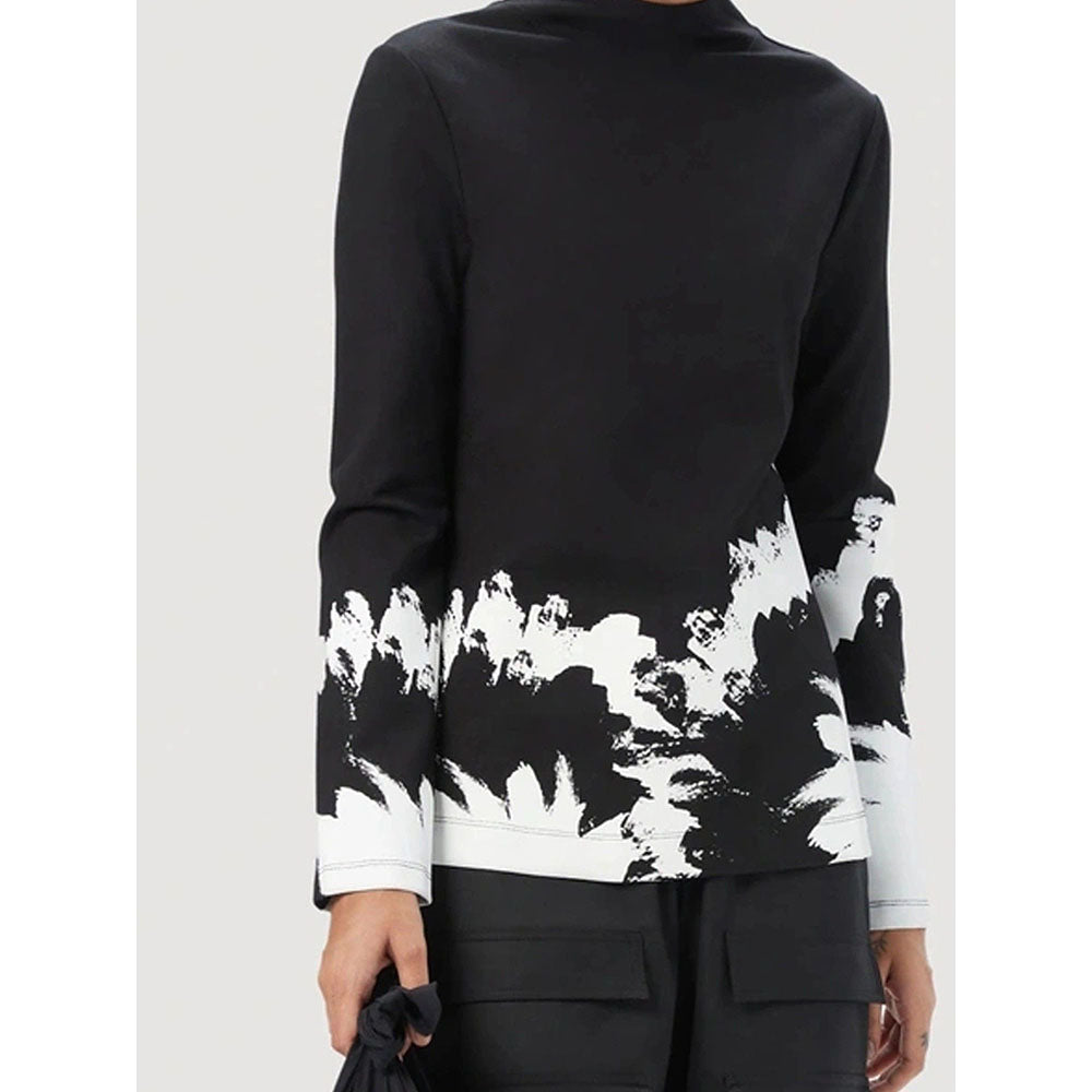 Genes Lecoanet Hemant Women Black Cotton Printed Top