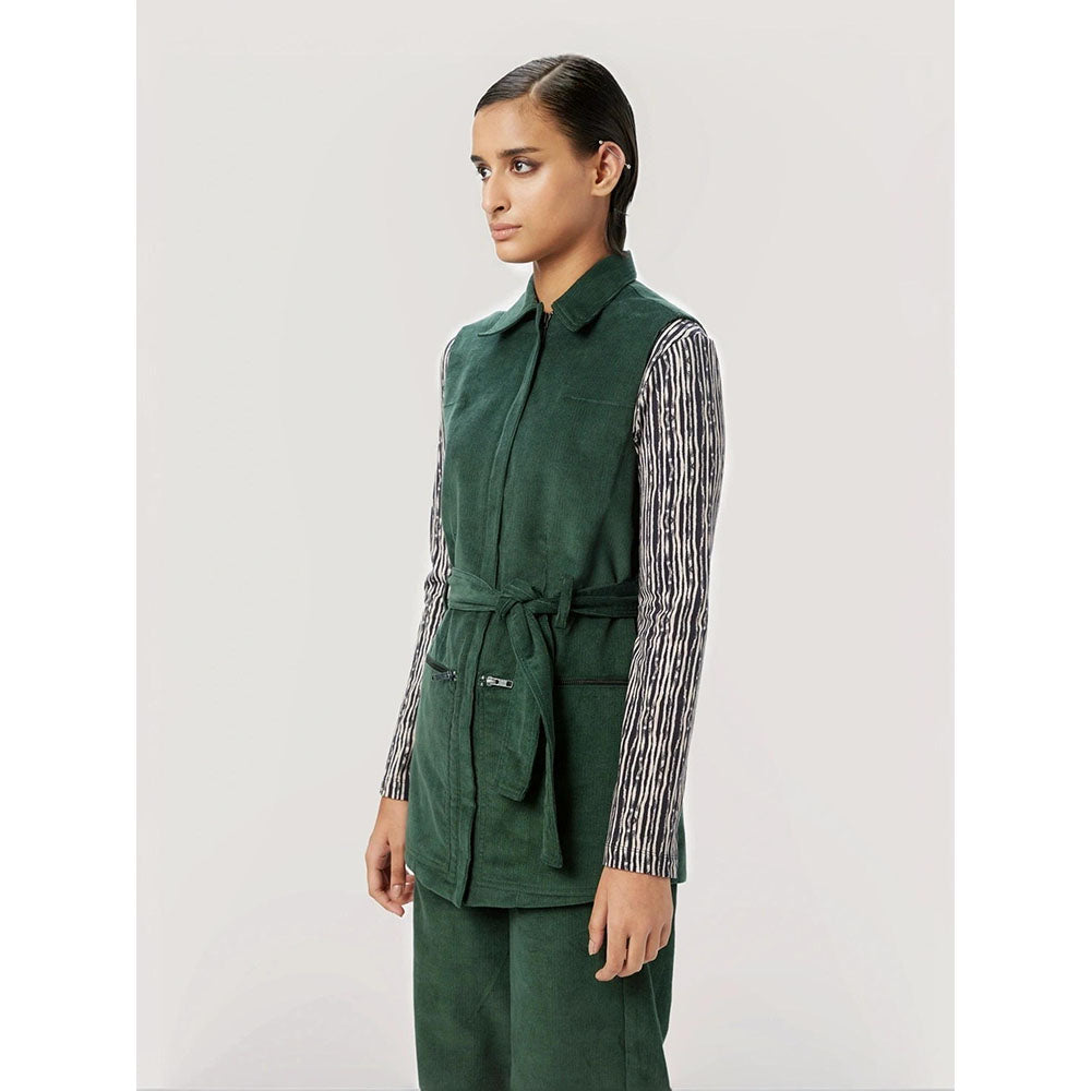 Genes Lecoanet Hemant Women'S Green Comfort Fit Casual Jacket (Set of 2)