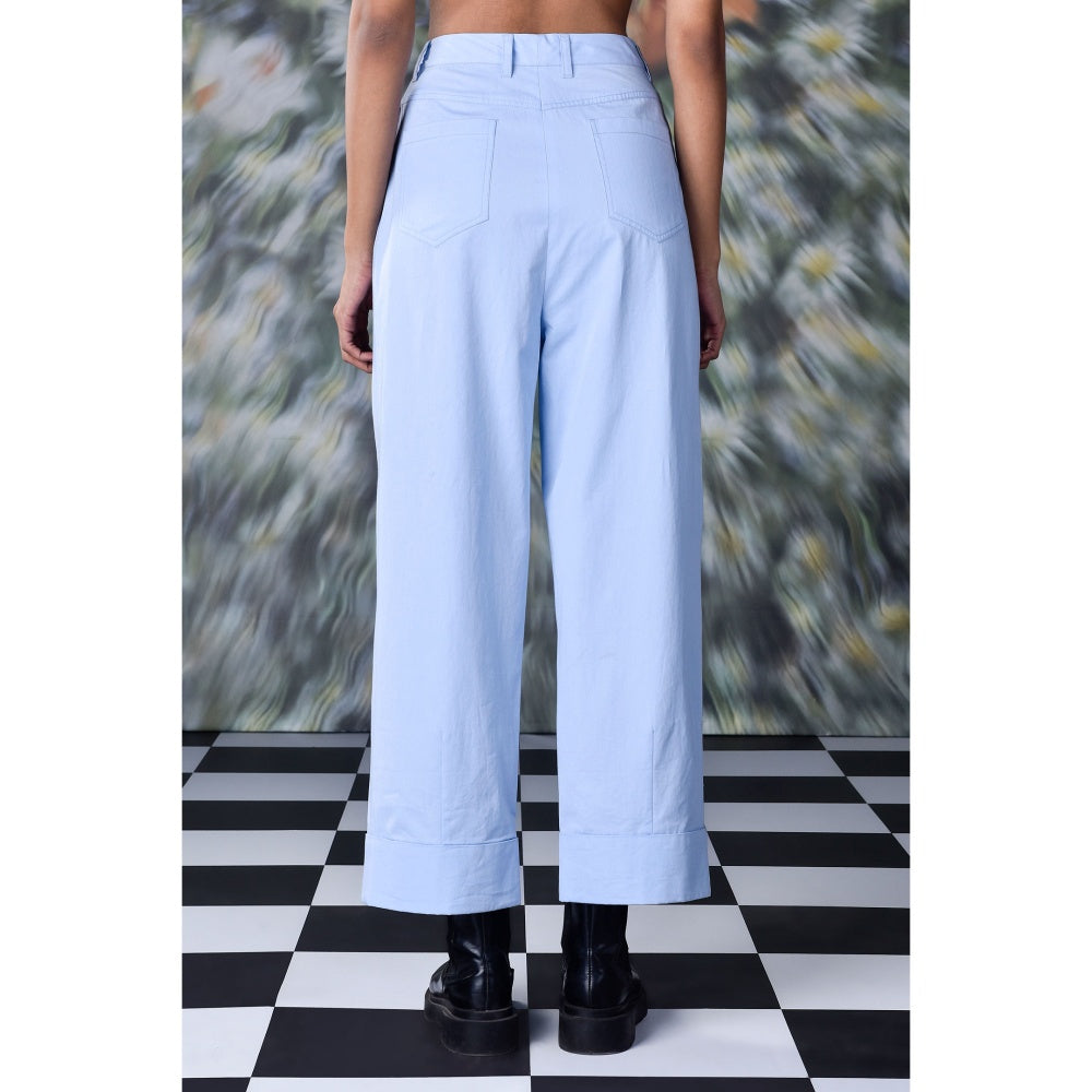 Genes Lecoanet Hemant Cotton Twill Trouser- Light Blue