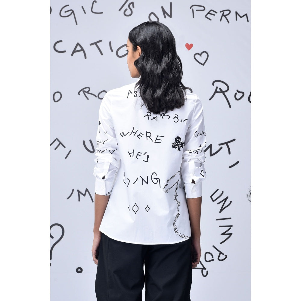 Genes Lecoanet Hemant Women Scribble Text Printed Shirt