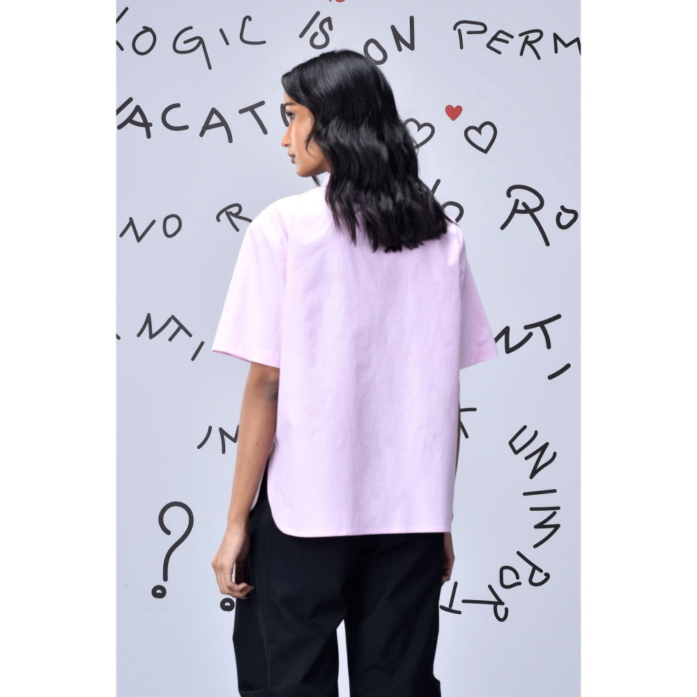 Genes Lecoanet Hemant Scribble Rabbit Cuban Shirt Smoothie Pink
