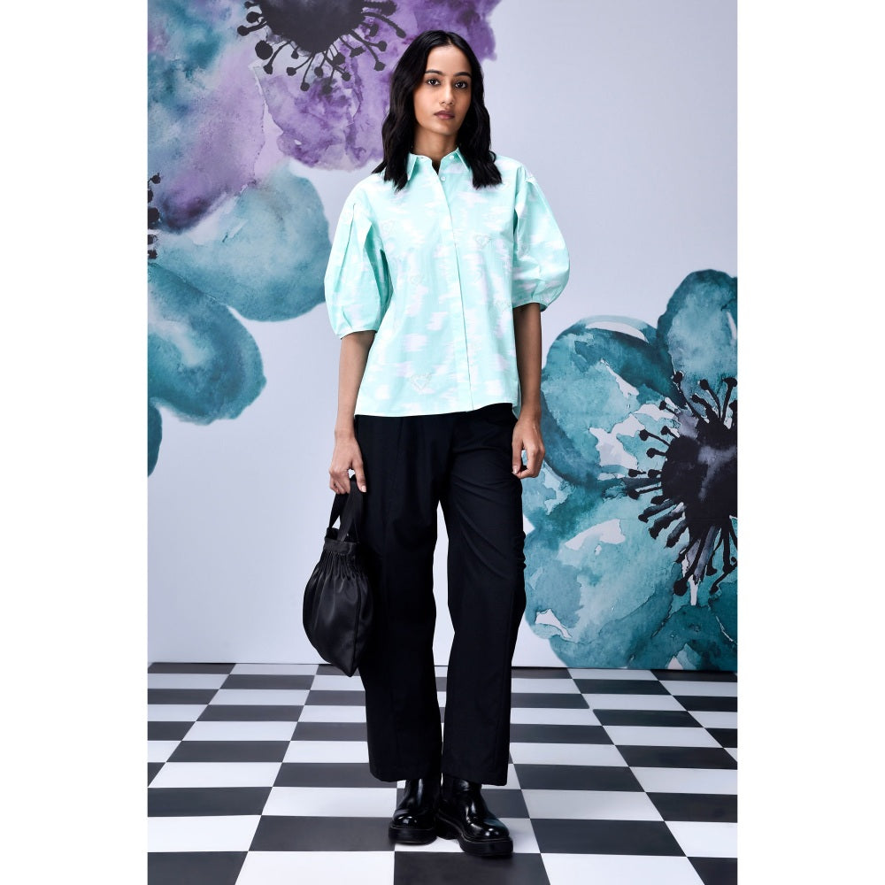 Genes Lecoanet Hemant Ikkat Print Top - Lime Green