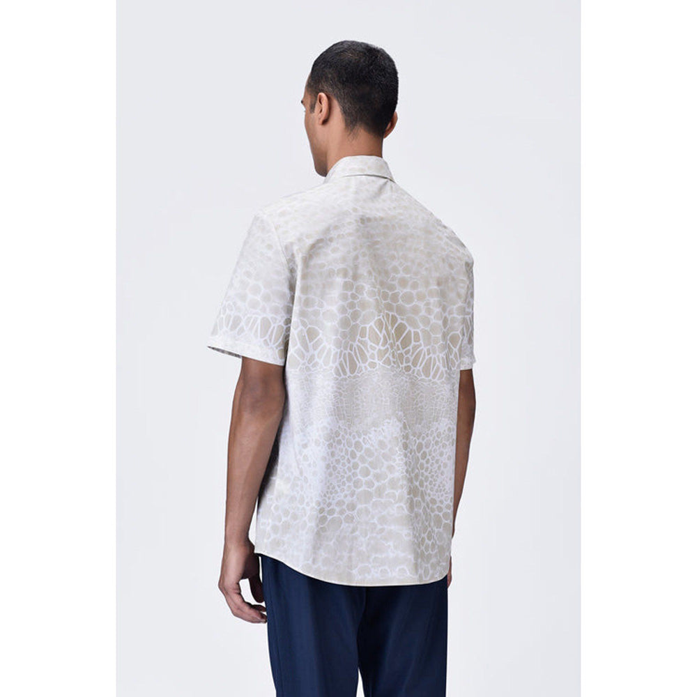 Genes Lecoanet Hemant Regular Fit Half Sleeve Shirt With Microcell Print
