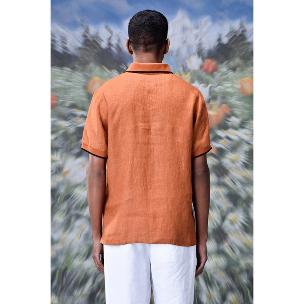Genes Lecoanet Hemant Dark Caramel Linen Polo
