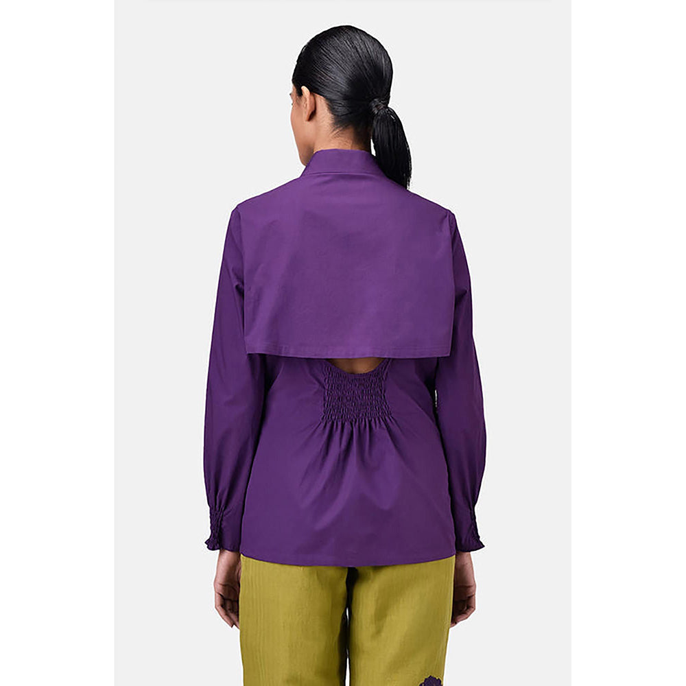 Genes Lecoanet Hemant Women's Regular Fit Cotton Button-Up Shirt-Amethyst