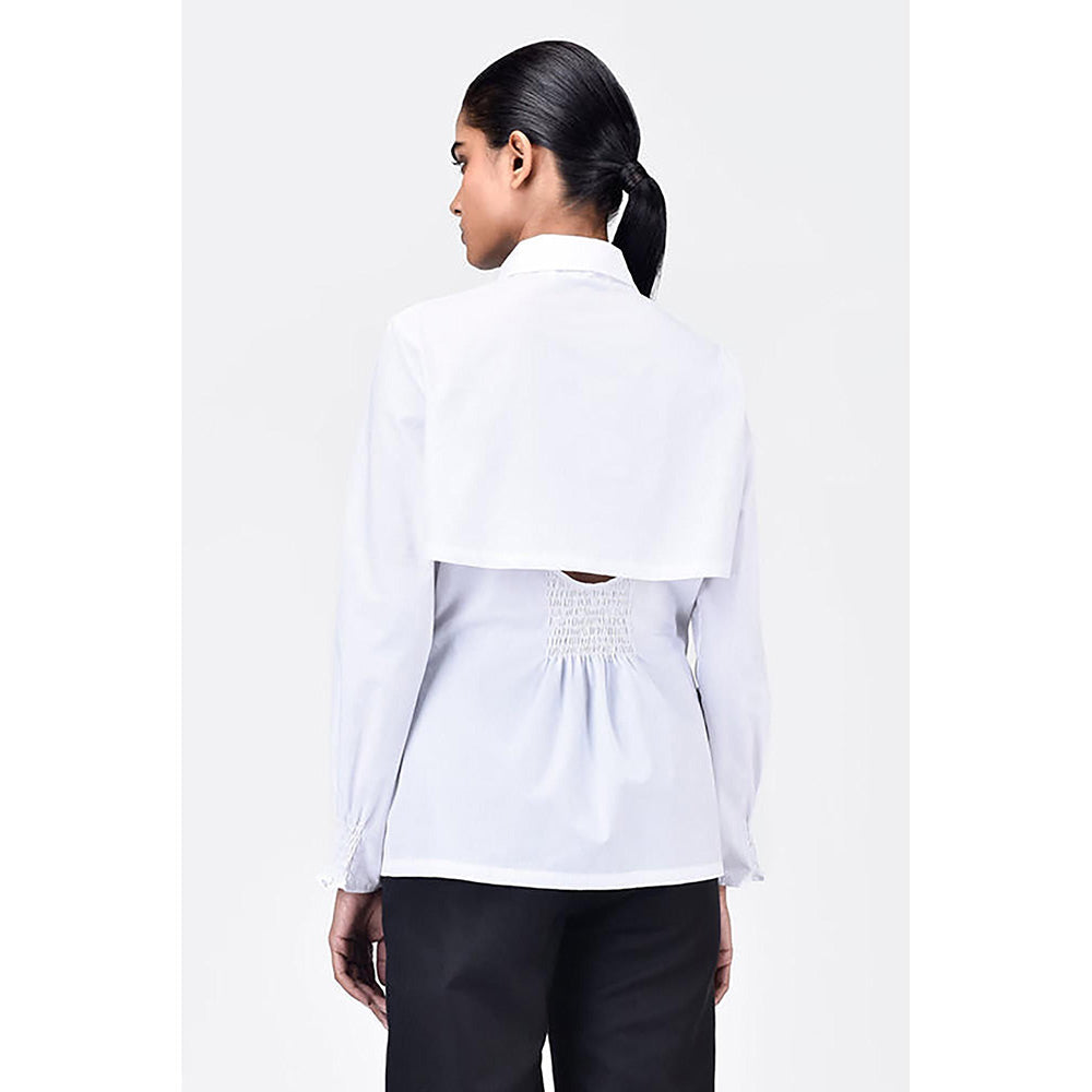 Genes Lecoanet Hemant Women's Regular Fit Cotton Button-Up Shirt-White