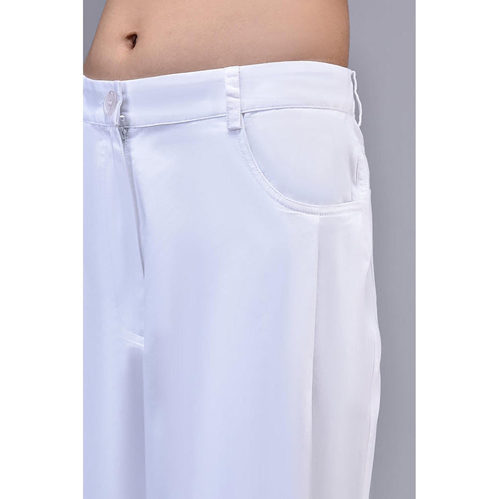 Genes Lecoanet Hemant Cotton Twill Relax Fit Trousers- White