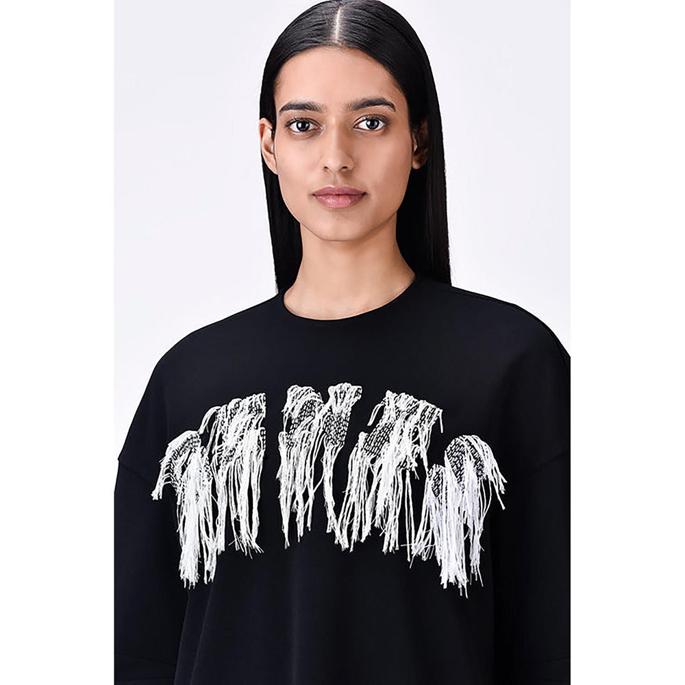 Genes Lecoanet Hemant Crepe Sweatshirt With Typography Embroidery