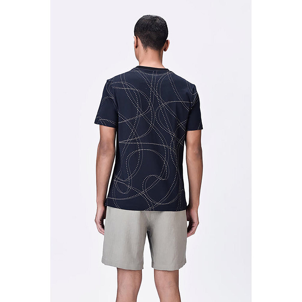 Genes Lecoanet Hemant Crew Neck T-Shirt With Dotted Aurora Print