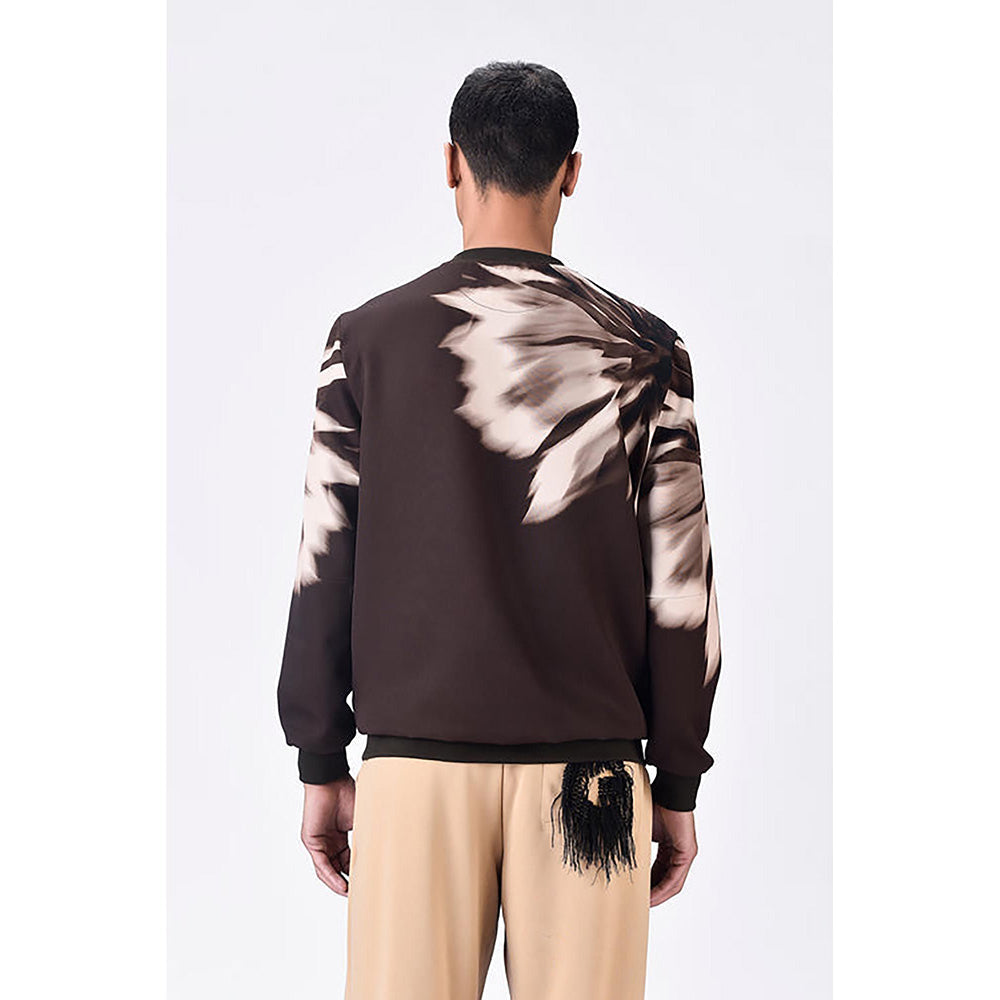 Genes Lecoanet Hemant Banana Crepe Sweatshirt With Uv Flower Print