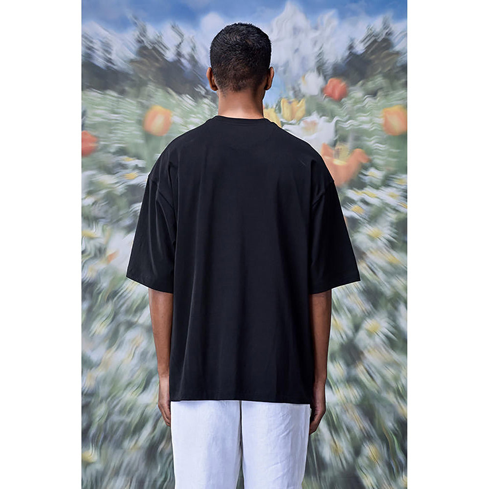 Genes Lecoanet Hemant Linear Rabbit T-Shirt- Black