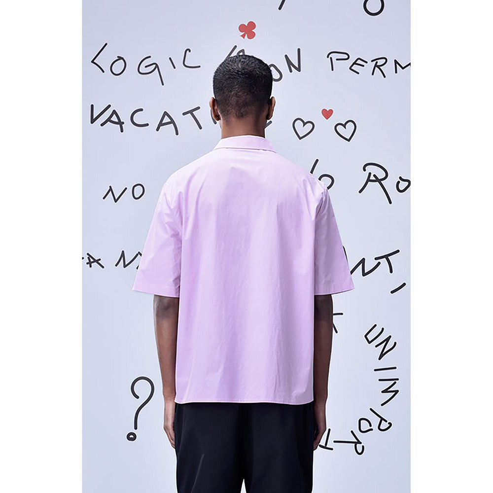 Genes Lecointe Hemant Rabbit Print Cotton Relax Fit Shirt - Smoothie Pink