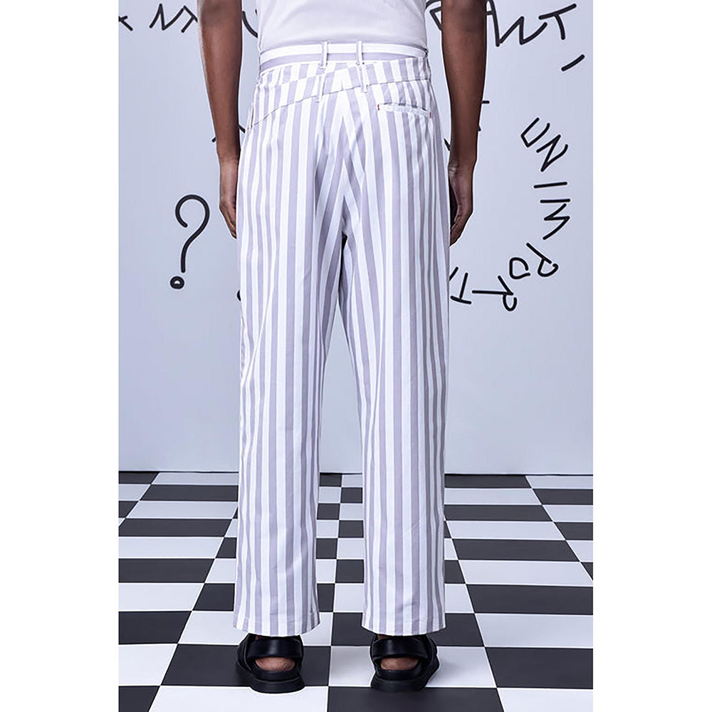 Genes Lecointe Hemant Chess Board Stripe Pants