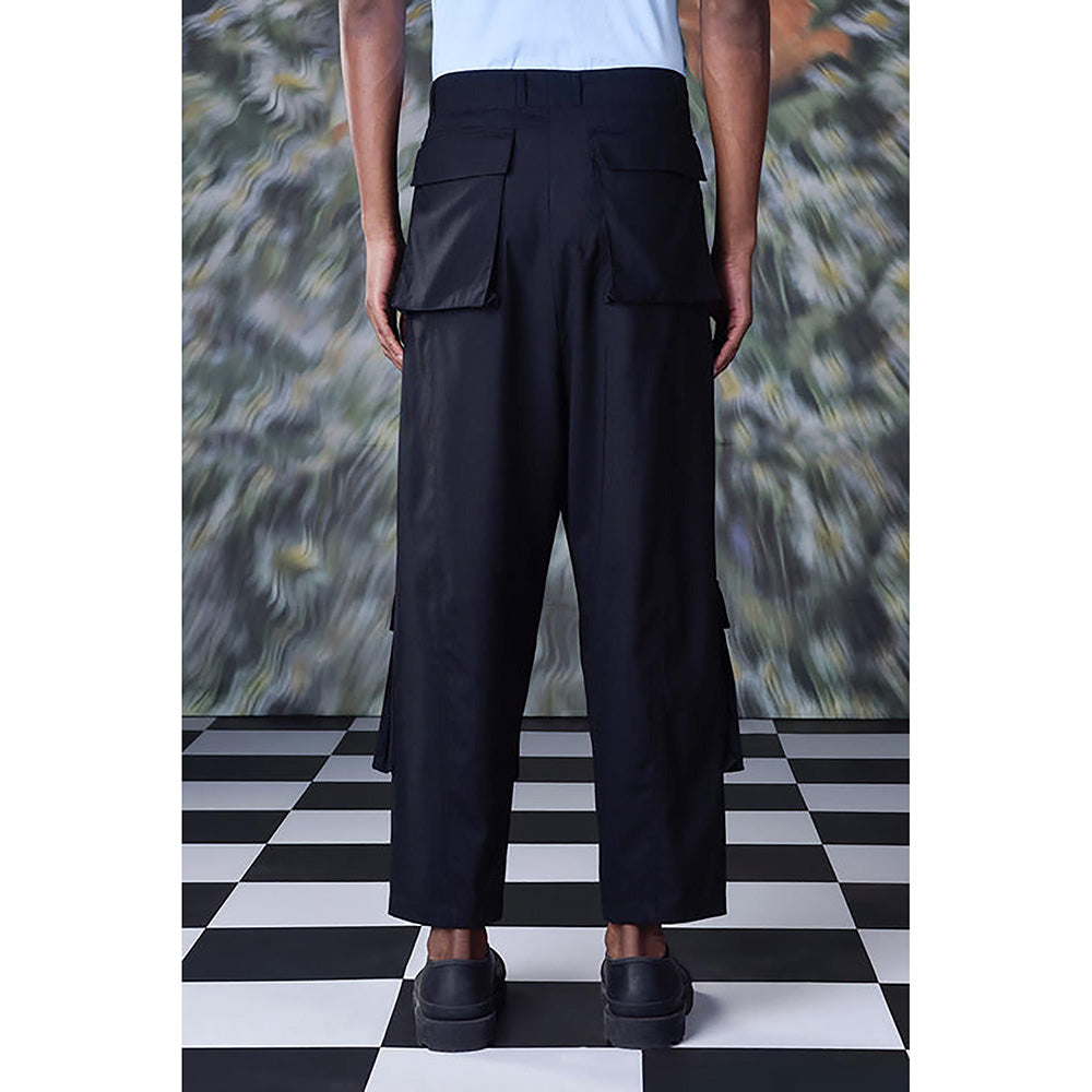 Genes Lecointe Hemant Utility Relax Fit Trousers - Black