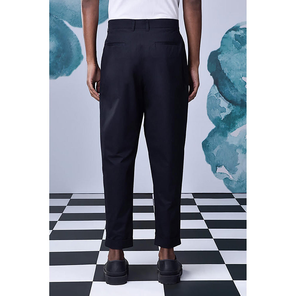 Genes Lecointe Hemant Cotton Twill Carrot Fit Pants- Black