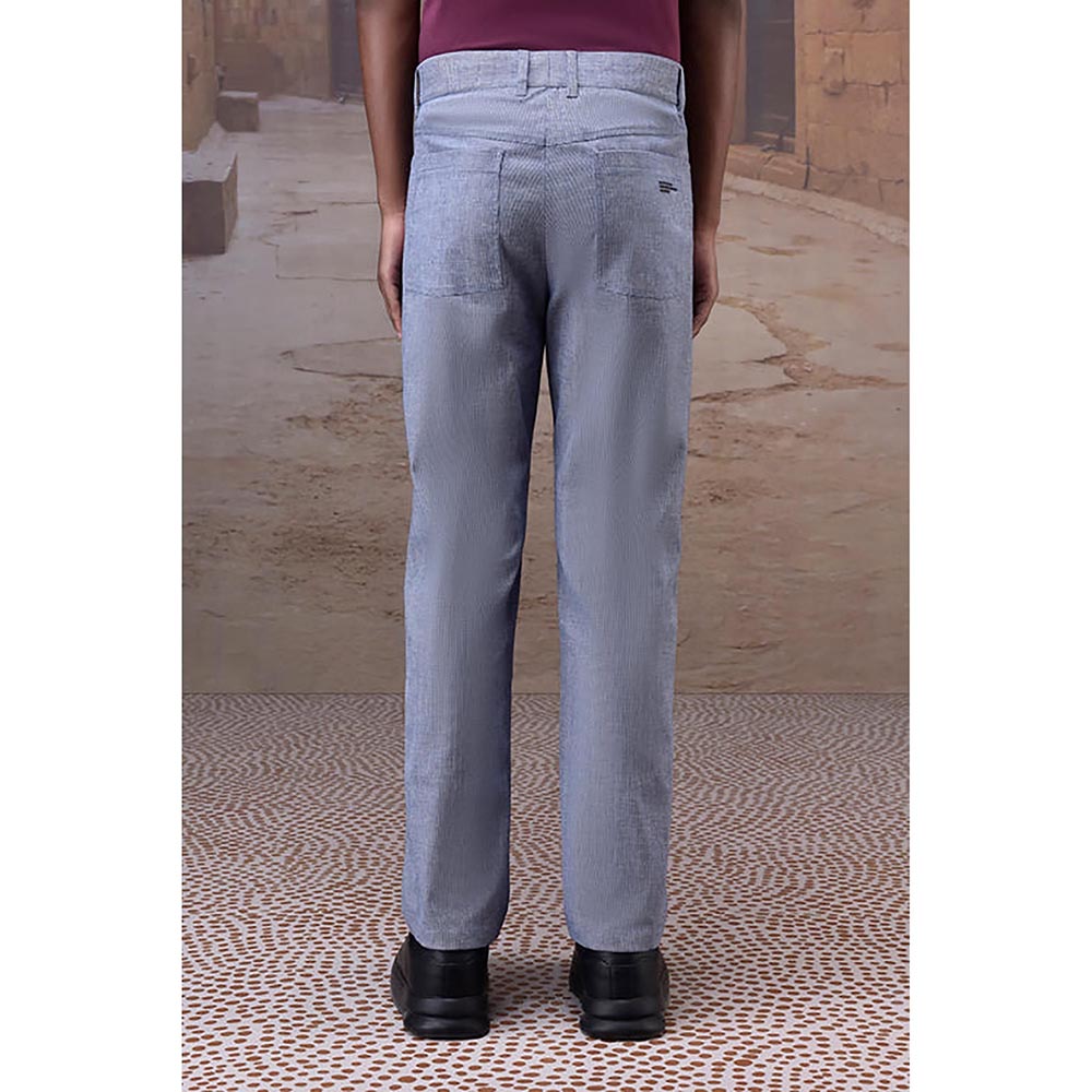 Genes Lecointe Hemant Structured Grey Straight-Leg Trouser