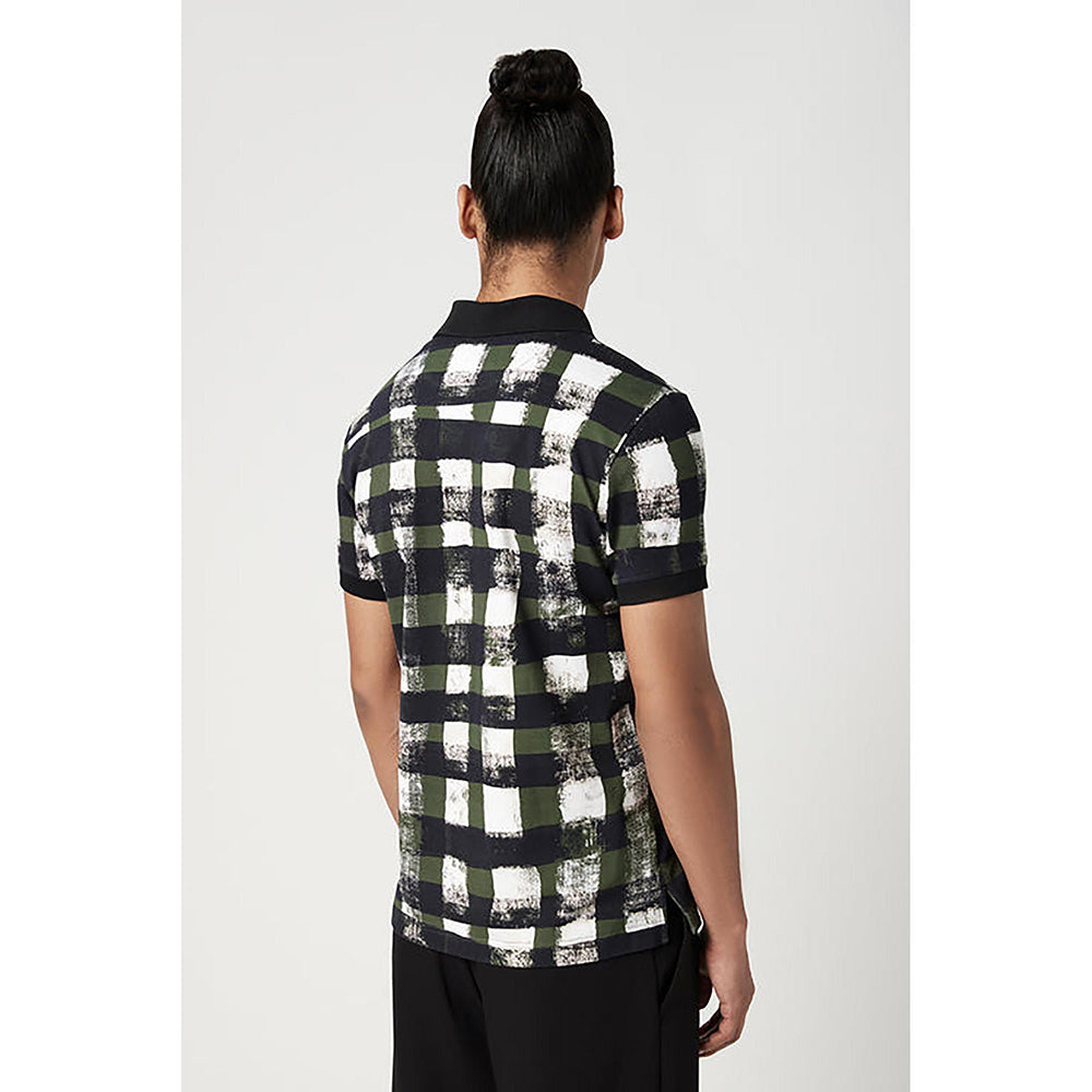 Genes Lecointe Hemant Regular Fit Polo T-Shirt With All-Over Large Check Print