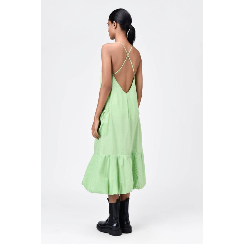 Genes Lecoanet Hemant Slim Fit Dress With Strap Back-Mint Green