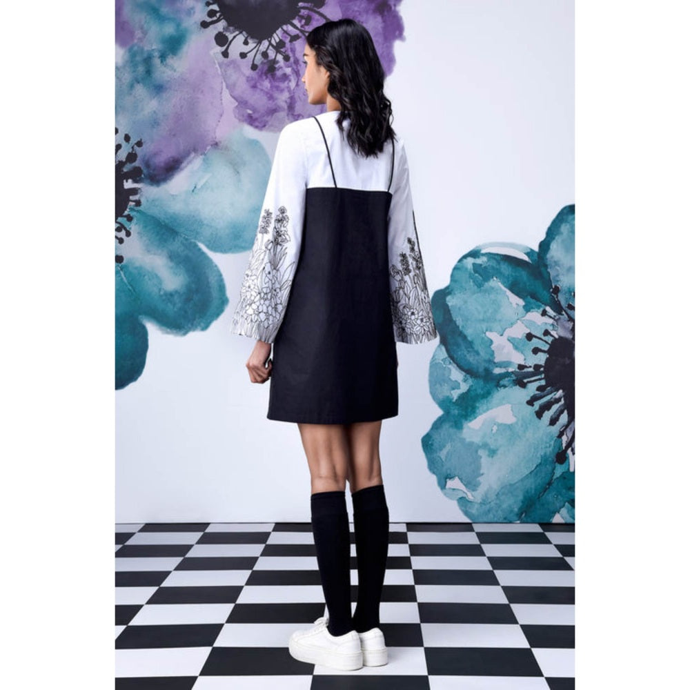 Genes Lecoanet Hemant Black White Layered Relax Fit Dress