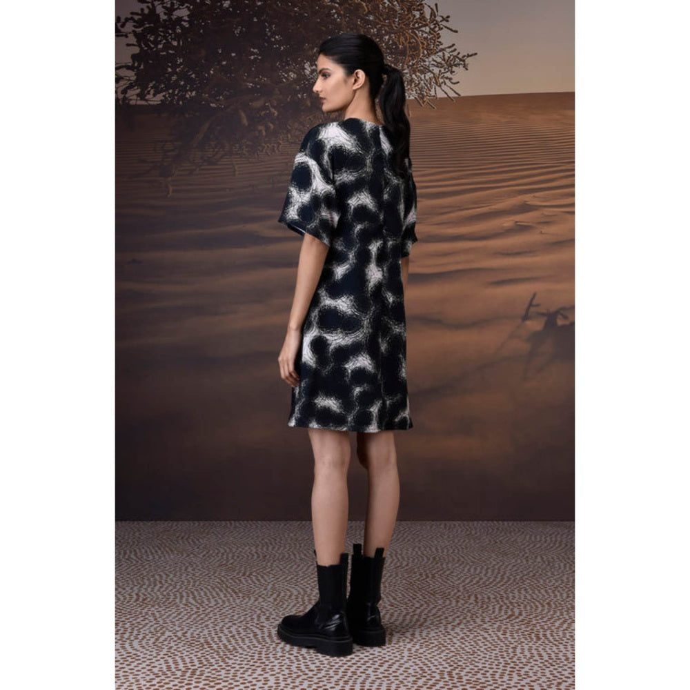 Genes Lecoanet Hemant Midnight Ripple Twill Crepe Dress