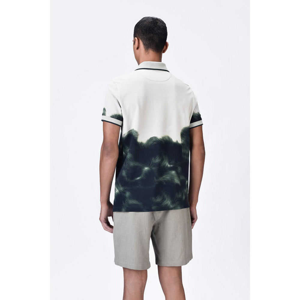 Genes Lecoanet Hemant Taupe-Green Uv Abstract Polo T-Shirt