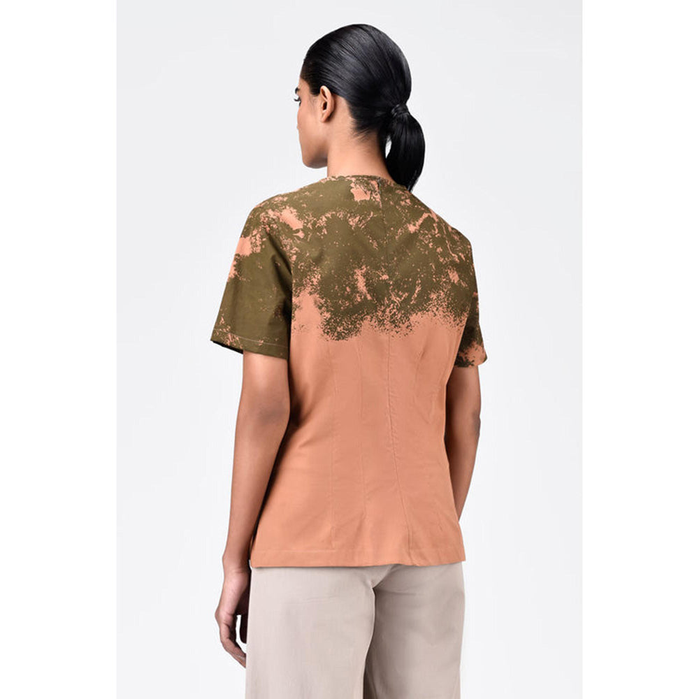 Genes Lecoanet Hemant Slim Fit Round Neck Top With Canopy Print