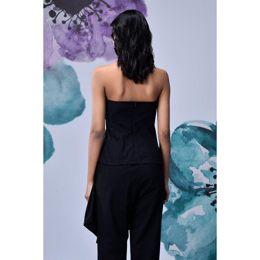 Genes Lecoanet Hemant Cotton Lace Up Corset- Black