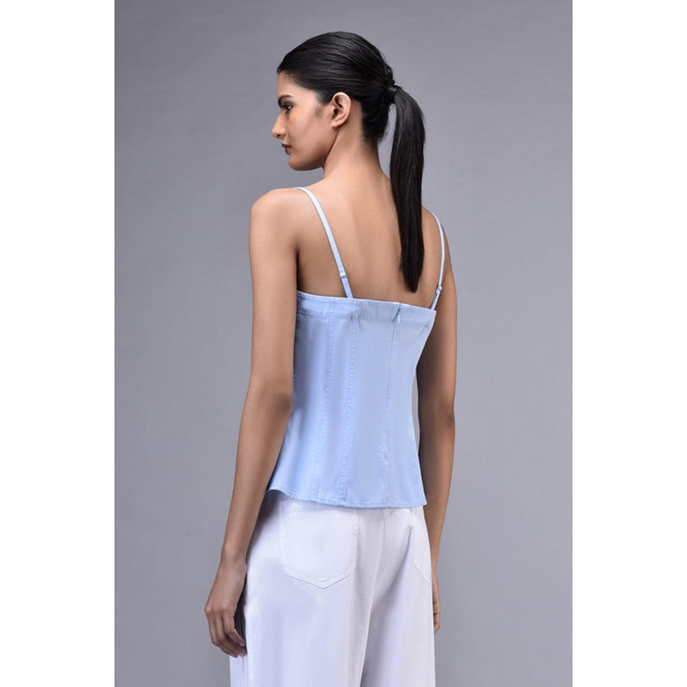 Genes Lecoanet Hemant Cotton Lace Up Corset- Light Blue