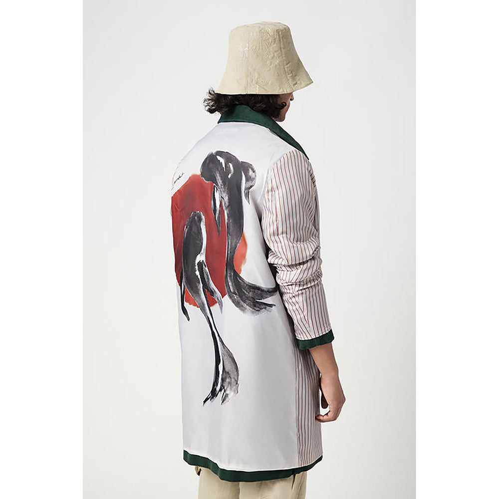 Genes Lecoanet Hemant Relaxed Fit Overcoat with Covered Zipper Front