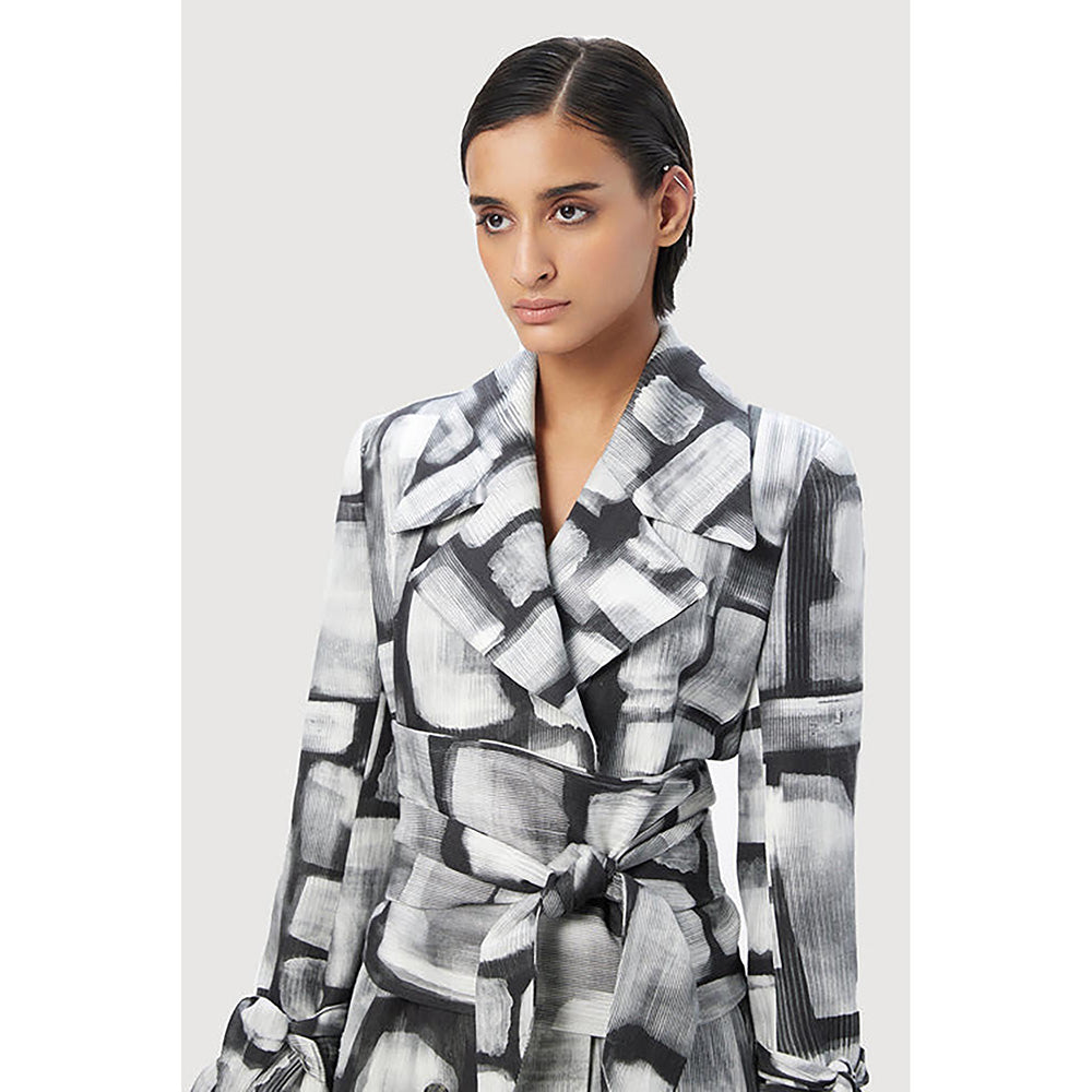 Genes Lecoanet Hemant Tailored Coat with Wide Waist and Sleeve Tie-Up Straps