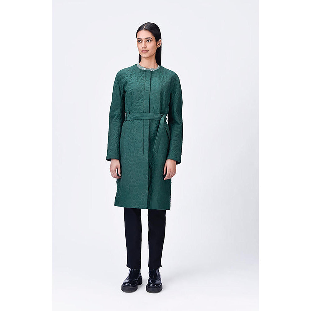 Genes Lecoanet Hemant Semi-Fitted Trench Coat with Tie-Up Belt