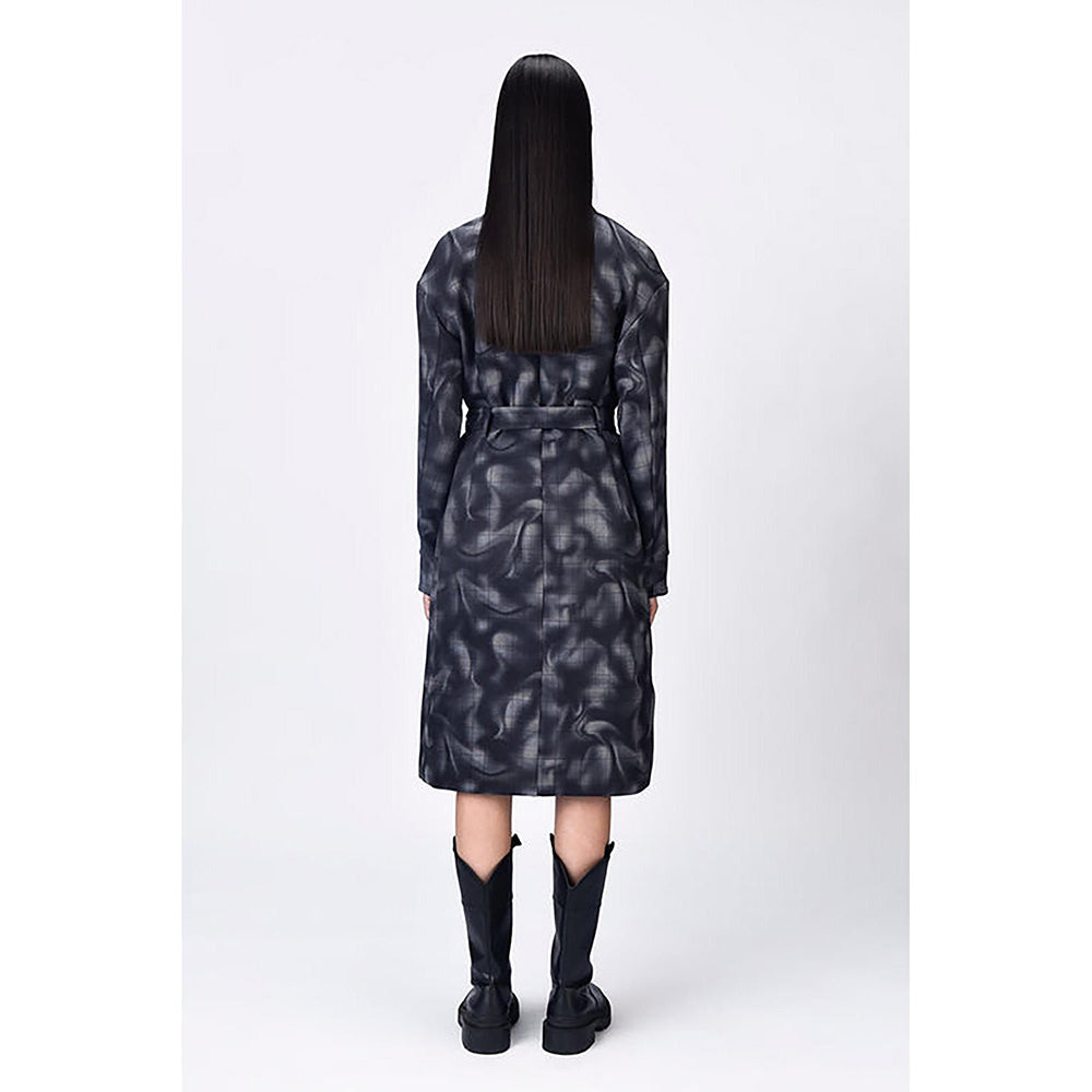 Genes Lecoanet Hemant Grey Crepe Abstract Jacket