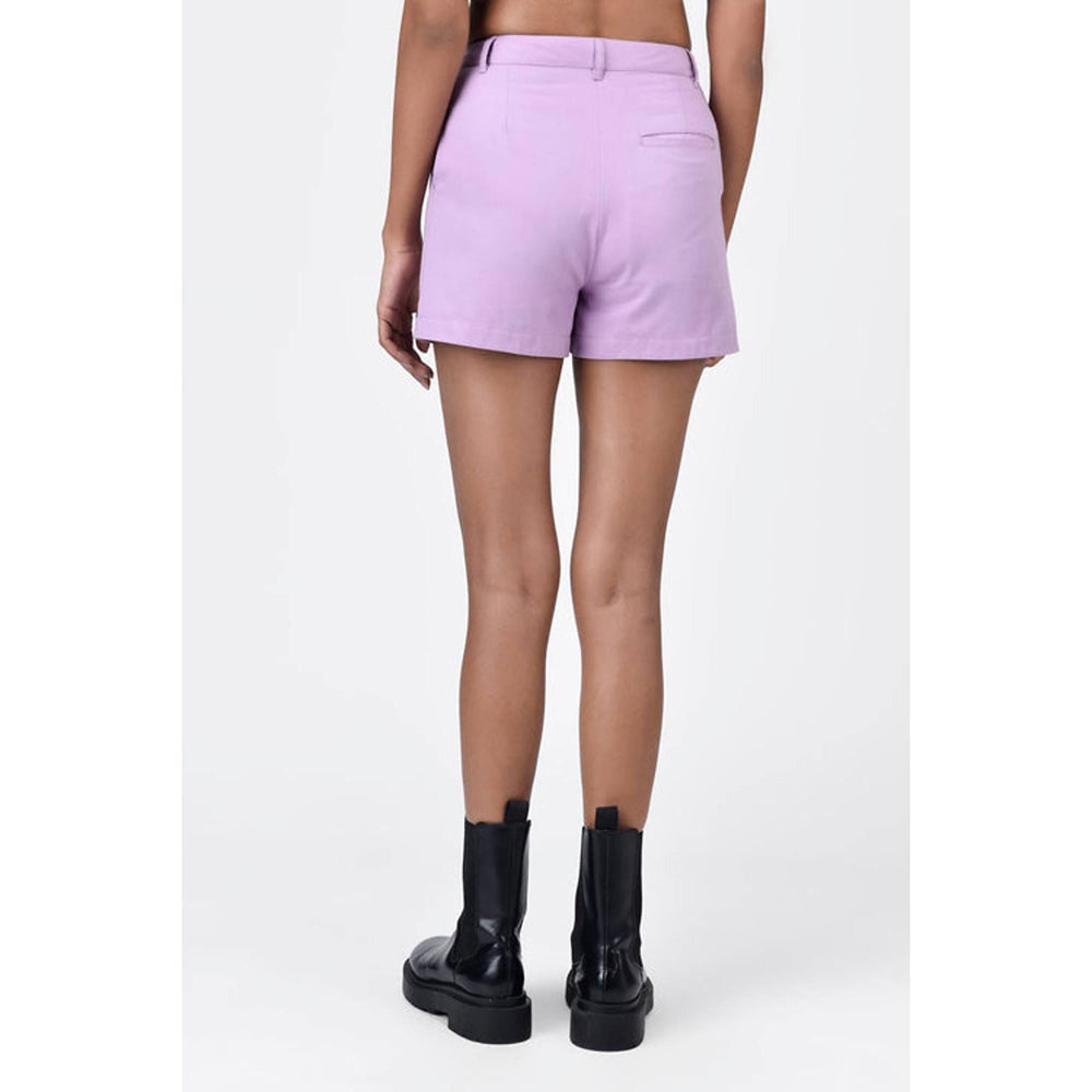 Genes Lecoanet Hemant Women'S Regular Fit Cotton Light Twill Shorts Lavender