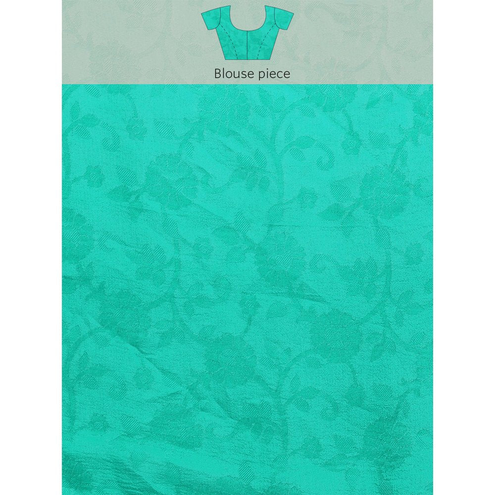Geroo Jaipur Forest Green Hand Embroidered Mukaish Chiffon Saree