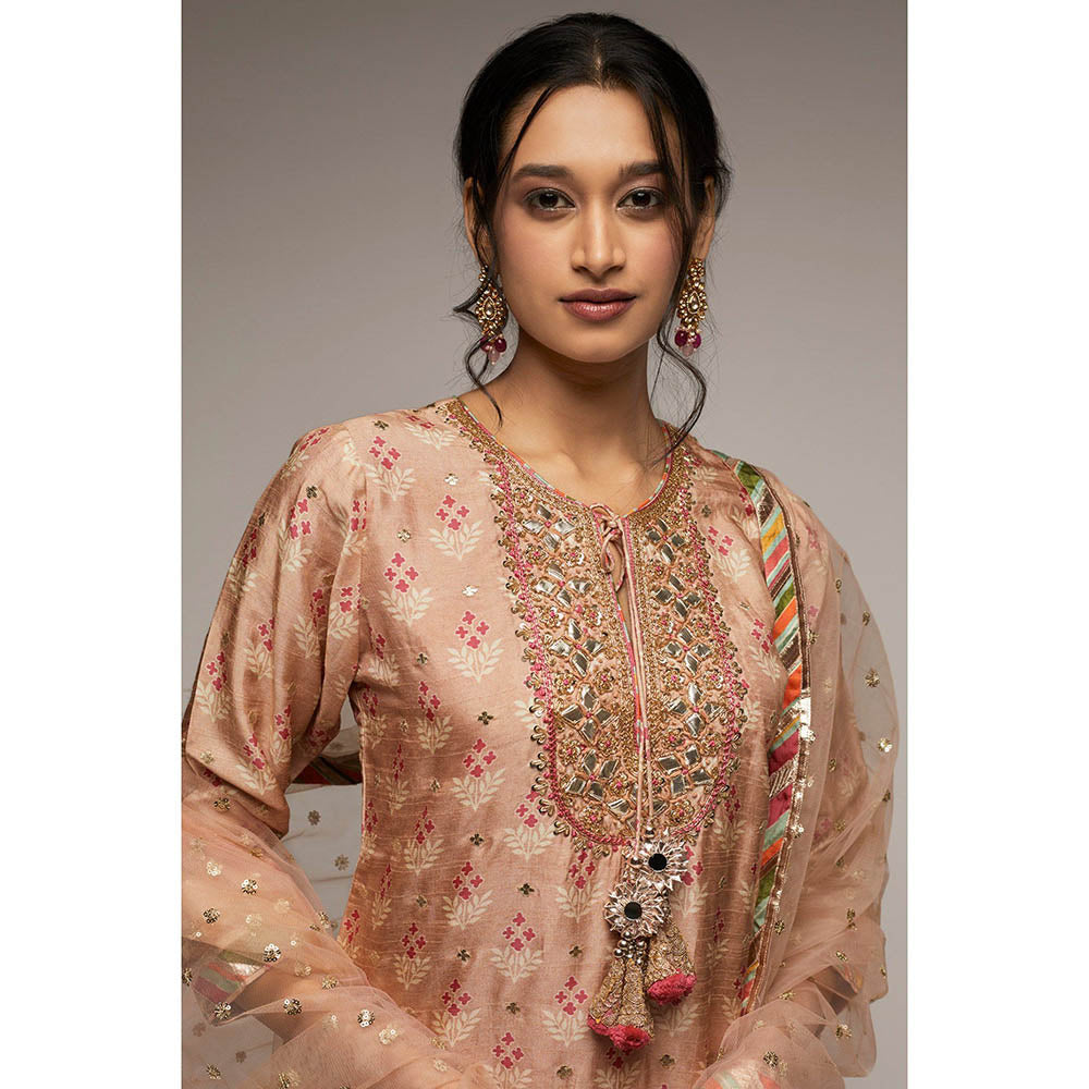 Gopi Vaid Pink Tilla Short Garara (Set of 3)