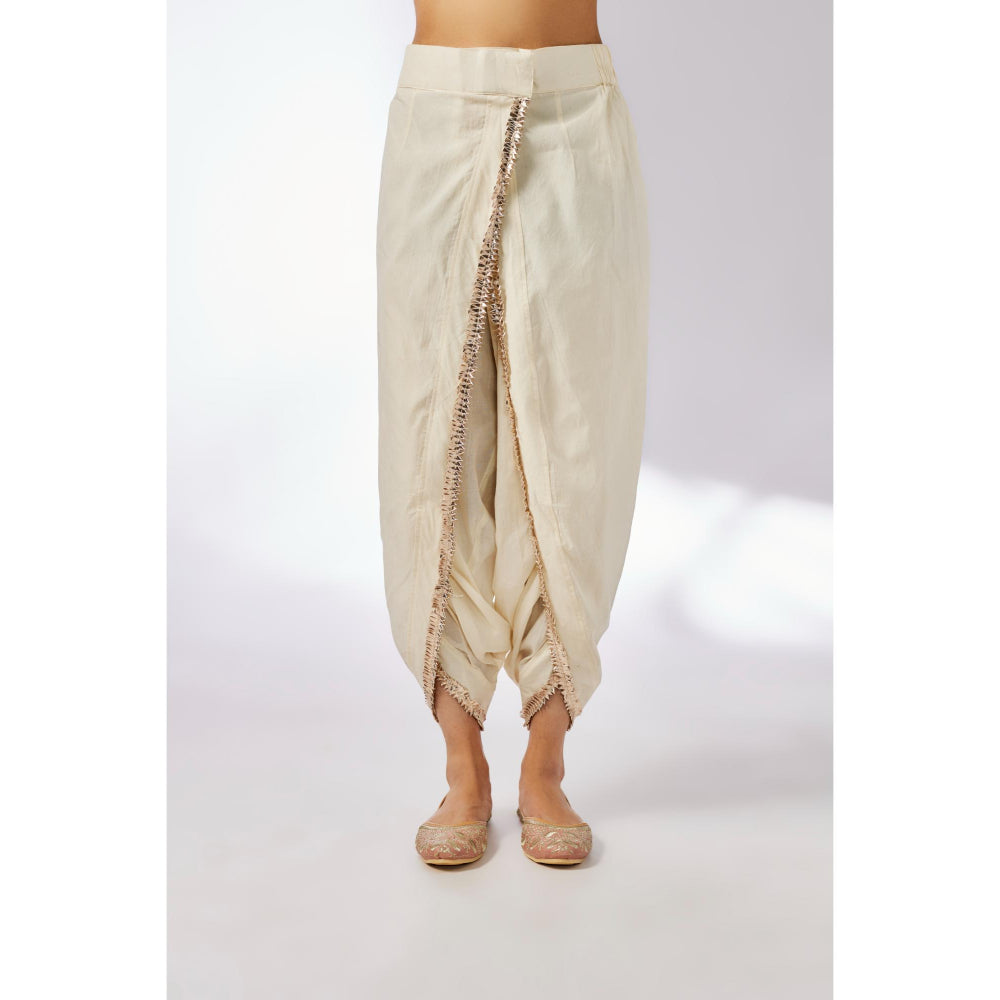 Gopi Vaid Red Ekta Dhoti with Kurta and Dupatta (Set of 3)