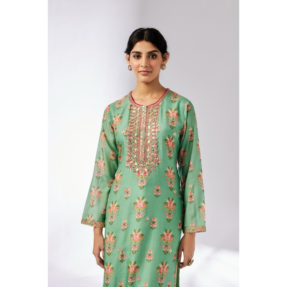 Gopi Vaid Green Dhara Kurta