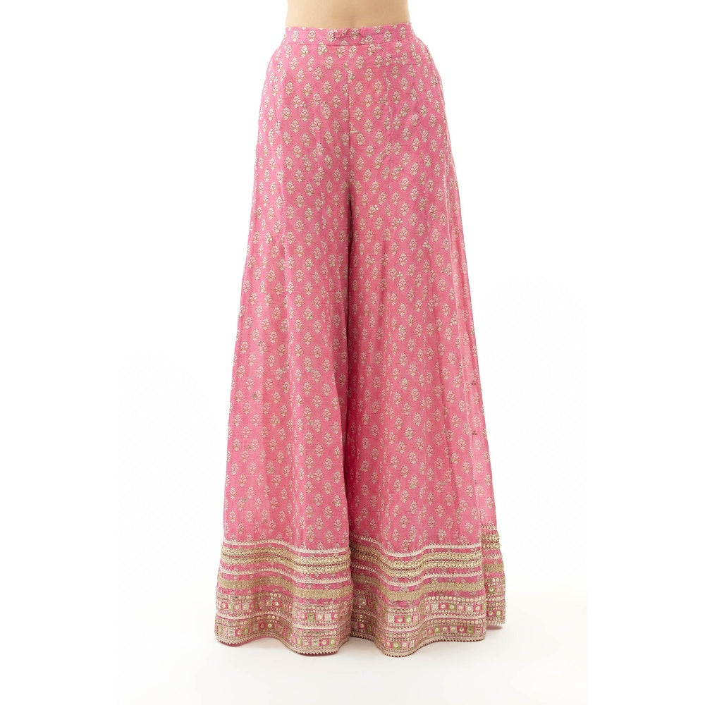 Gopi Vaid Nitya Kurti with Palazzo and Dupatta - Pink (Set of 3)