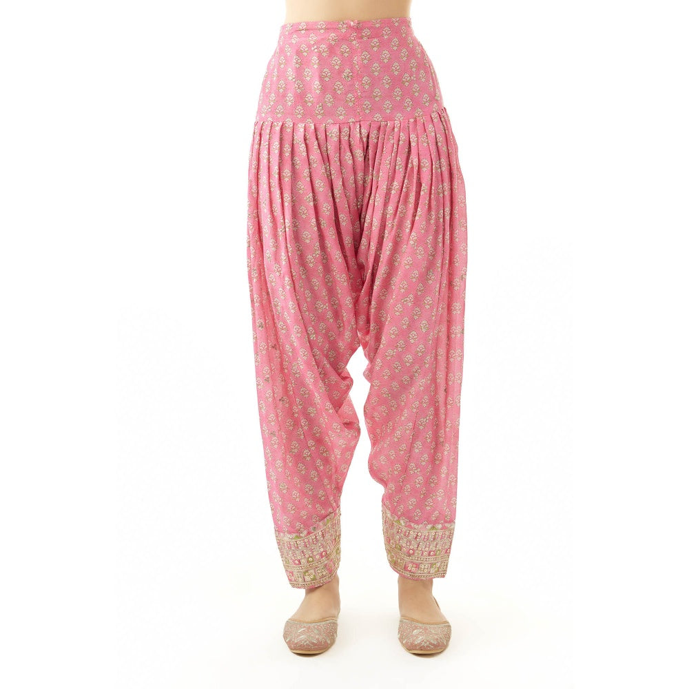Gopi Vaid Priya Gini Ag Kurti with Salwar Pant and Dupatta - Pink