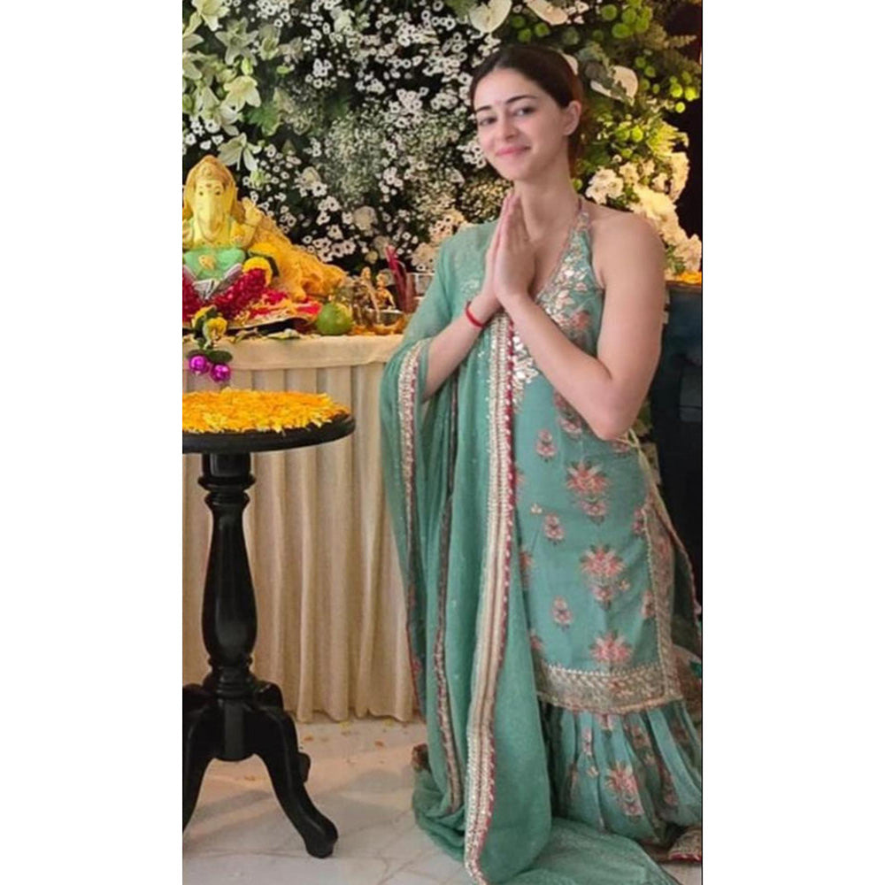 Gopi Vaid Ananya Pandey in halter Sharara set