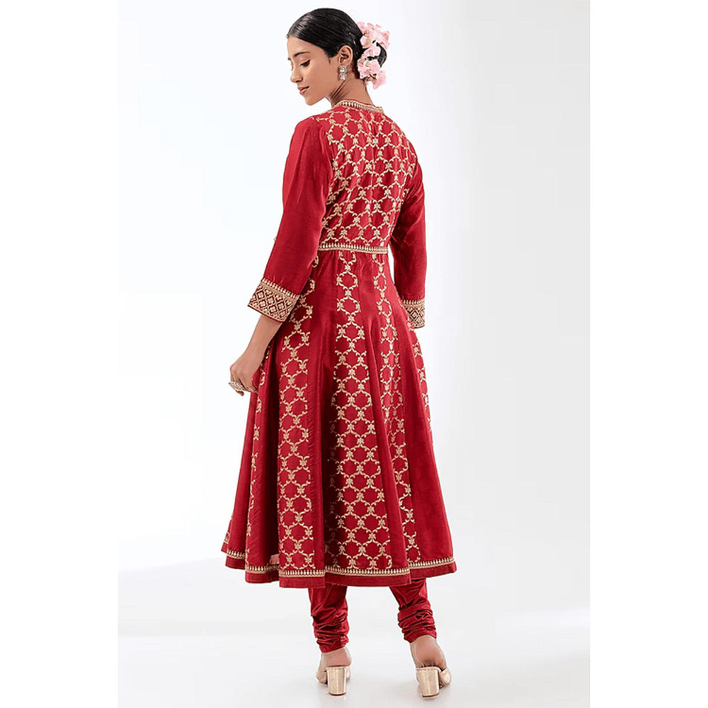 Gopi Vaid Marigold Brocade FO Set with Churidar