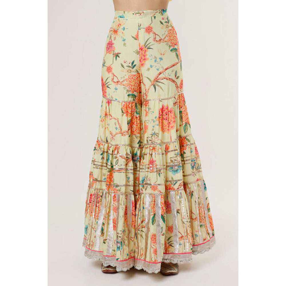 Gopi Vaid Arira V neck peplum sharara Set