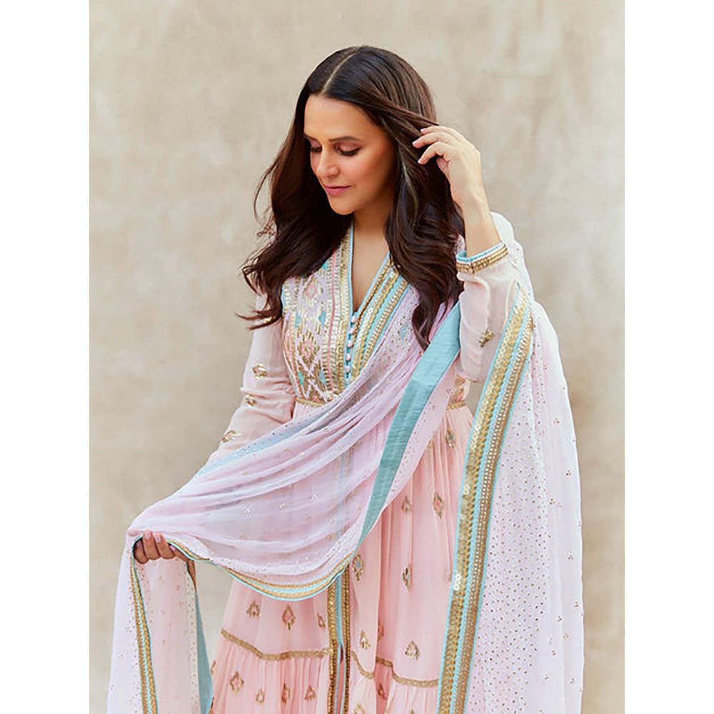 Gopi Vaid Neha Dhupia in Aziza tiered AG set