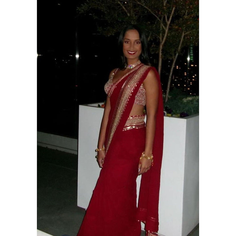 Gopi Vaid Golconda Kuban Saree with Stitched Blouse