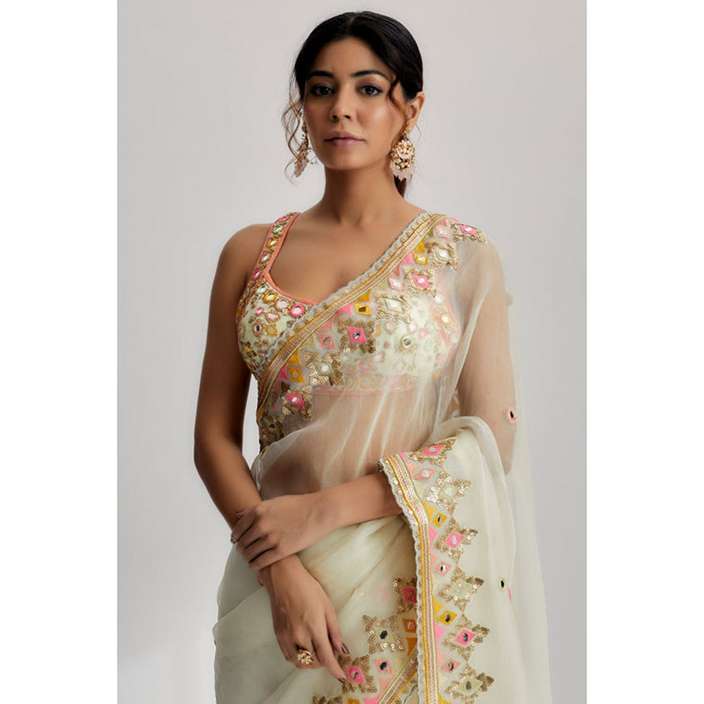 Gopi Vaid Maahi Saree with Stitched Blouse
