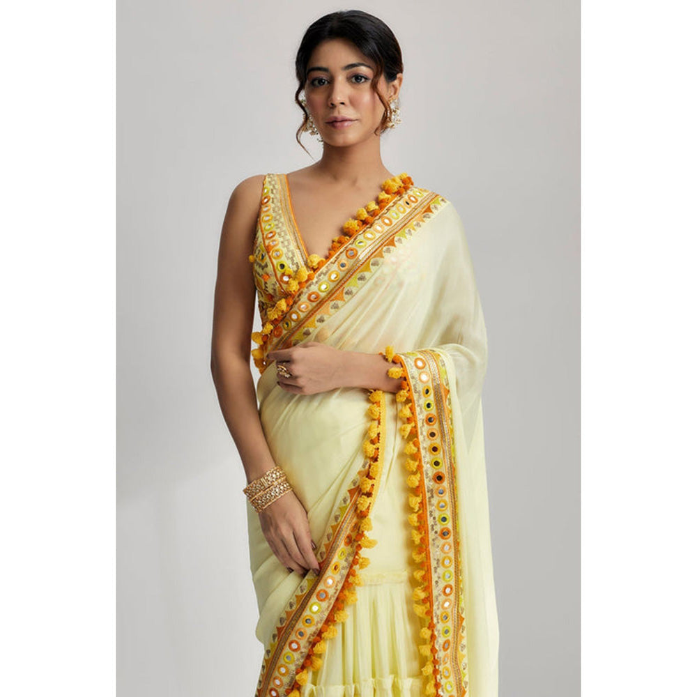 Gopi Vaid Srini Saree with Stitched Blouse