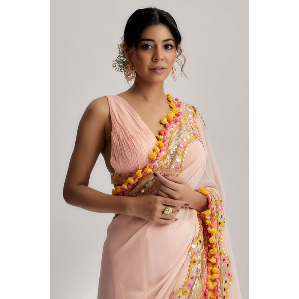Gopi Vaid Deehar Saree with Stitched Blouse