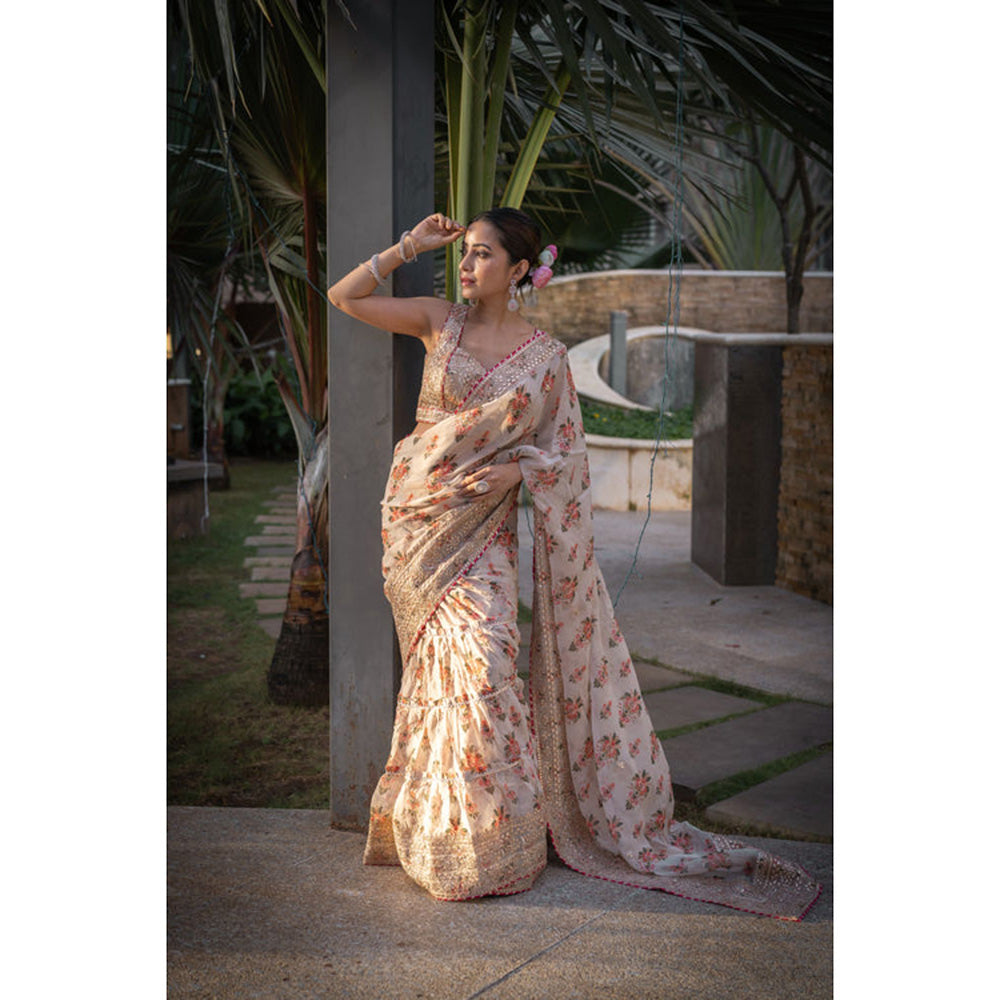 Gopi Vaid Mahira Saree with Stitched Blouse