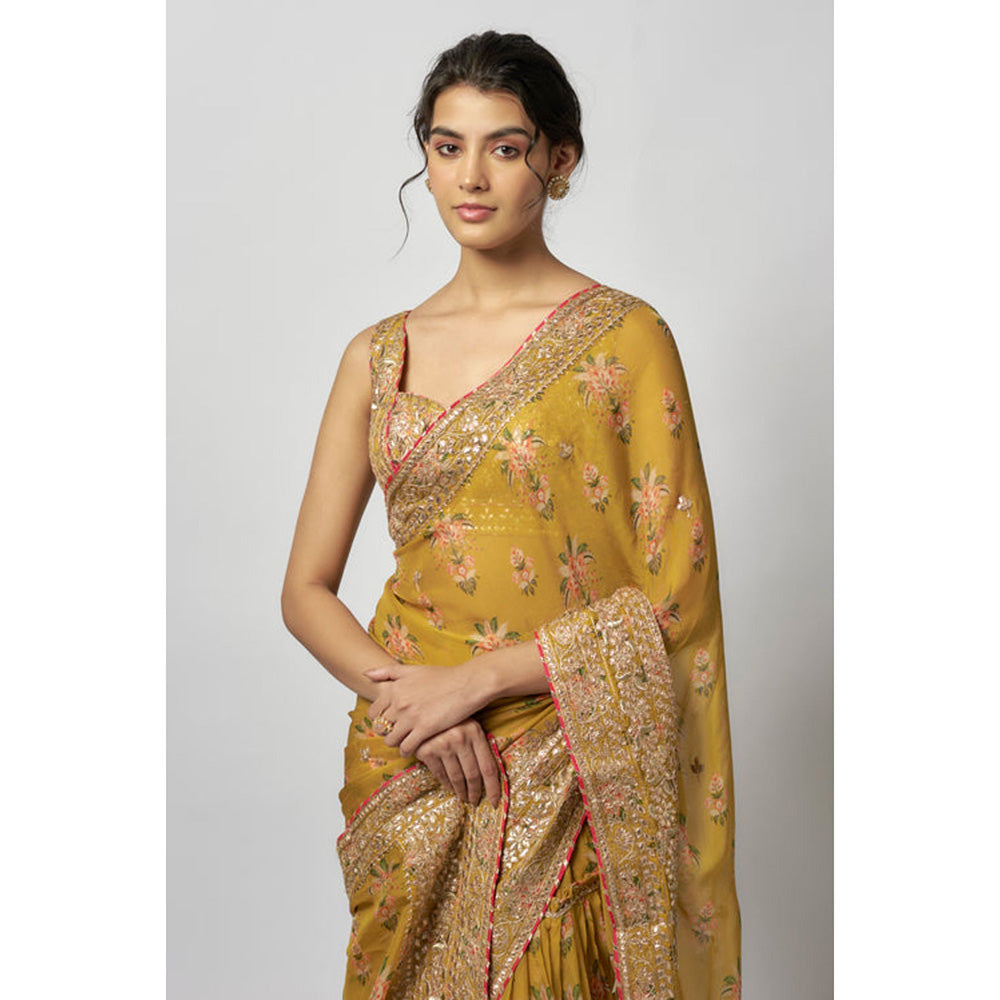Gopi Vaid Mahira Saree with Stitched Blouse