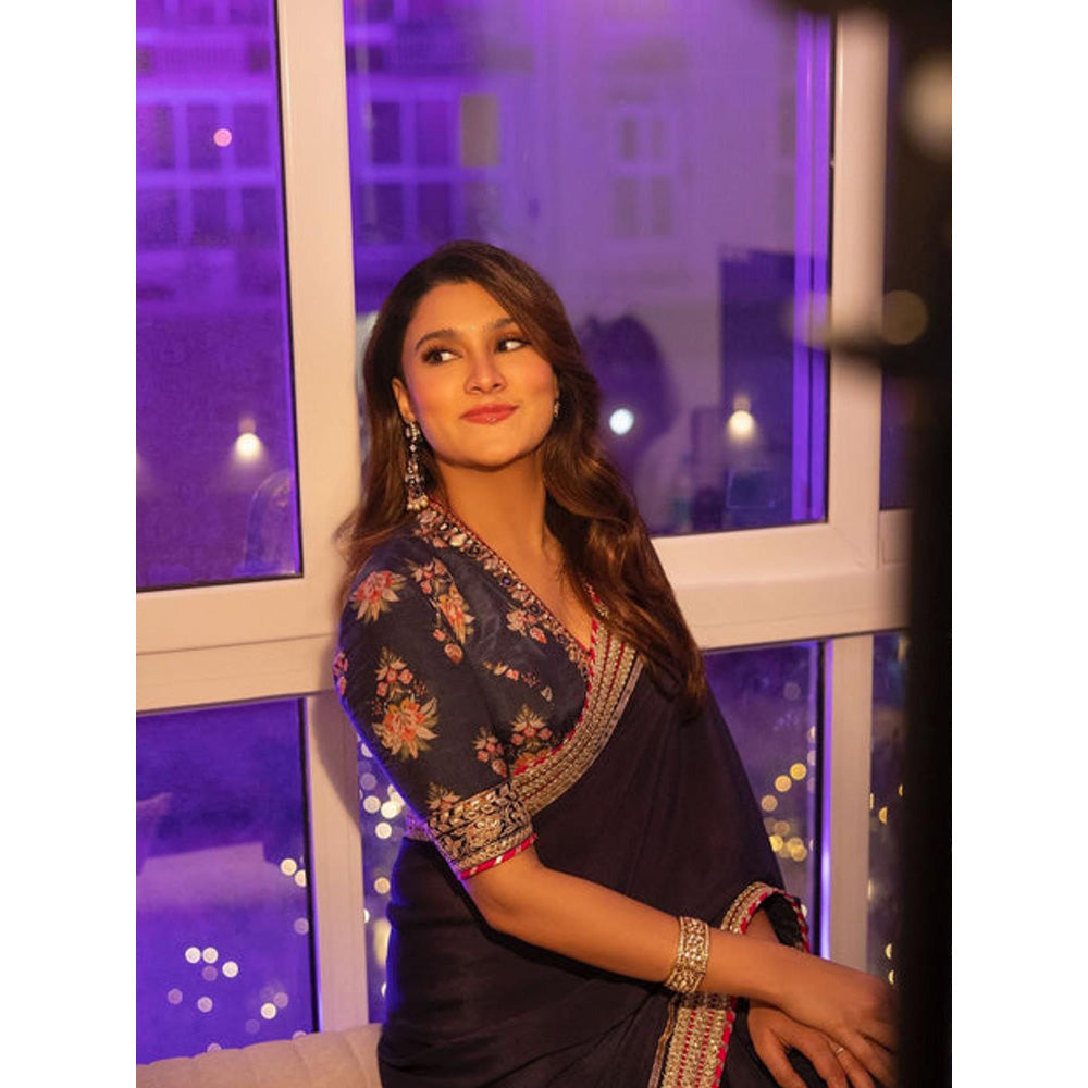 Gopi Vaid Anisha Saree with Stitched Blouse and Petticoat